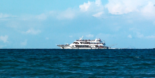 White Ship In Blue Sea