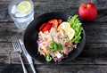 Tuna salad, apple and water for a healthy lunch - PhotoDune Item for Sale