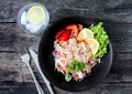 Tuna salad and water for a healthy lunch - PhotoDune Item for Sale