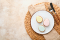 Easter table setting. Easter dinner with multicolored easter eggs. Elegance pastel and beige tablesc - PhotoDune Item for Sale