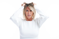 Picture of blonde woman isolated over white background - PhotoDune Item for Sale