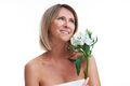 Picture of nice blonde woman with flower - PhotoDune Item for Sale