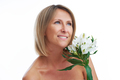 Picture of nice blonde woman with flower - PhotoDune Item for Sale