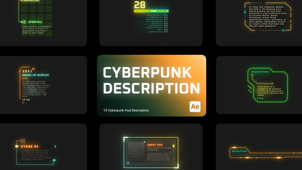 Cyberpunk HUD Description for After Effects