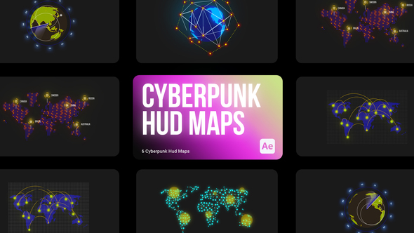 Cyberpunk HUD Maps for After Effects alt