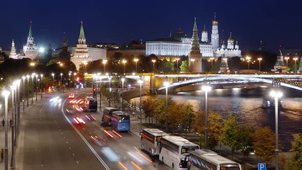 Night Hyperlapse of Moscow Kremlin