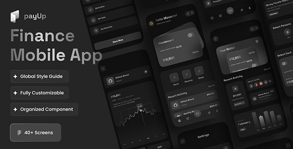 payUp - Finance Mobile App UI Kit