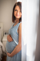 Beautiful brunette woman in a 7th month pregnancy - PhotoDune Item for Sale