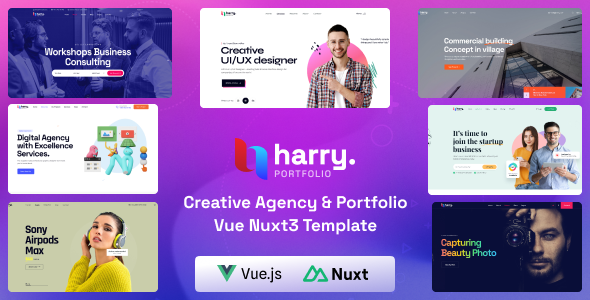 Harry - Personal Portfolio & Agency Vue Nuxt 3 Template