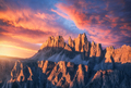 Rocky mountains at amazing colorful sunset in summer in Dolomites - PhotoDune Item for Sale