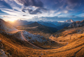Beautiful view on mountains at sunset in autumn. Nature - PhotoDune Item for Sale