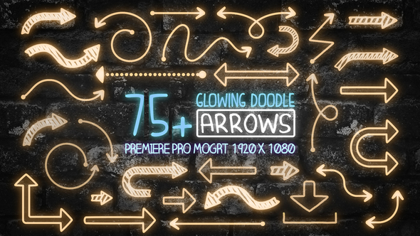 75 Glowing Doodle Arrow Pack Mogrt