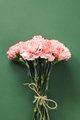 Bouquet of pink carnations flower on green background. - PhotoDune Item for Sale