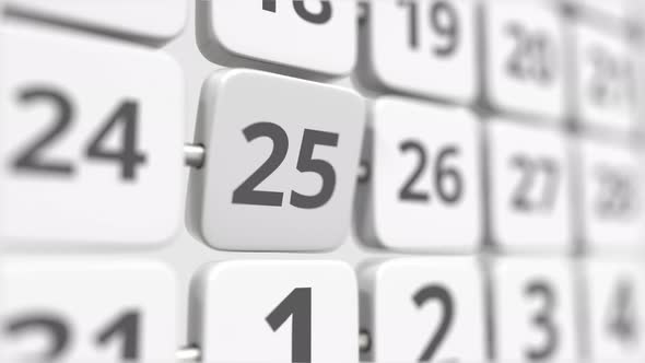 25 Date on the Turning Calendar Plate