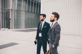 Two confident bearded businessmen standing outdoor posing - PhotoDune Item for Sale