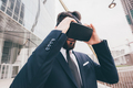 Elegant executive professional businessman bearded using 3D viewer - PhotoDune Item for Sale