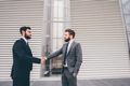Young bearded professional businessman shake hand with partner - PhotoDune Item for Sale