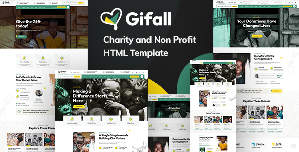 Gifall - Charity Non Profit HTML Template