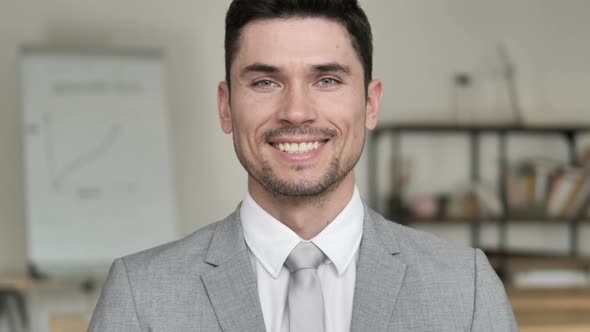 Smiling Businessman Looking at Camera