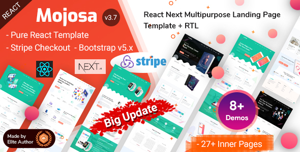 Mojosa - React Next.js Multipurpose Landing Page Template