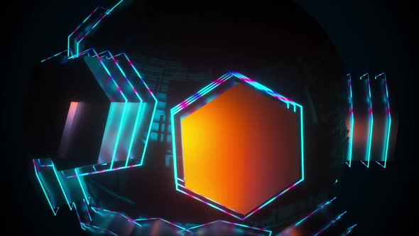 Neon Techno Futuristic Background