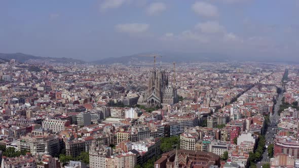 Barcelona Cathedral City Spain Skyline View in the Summer