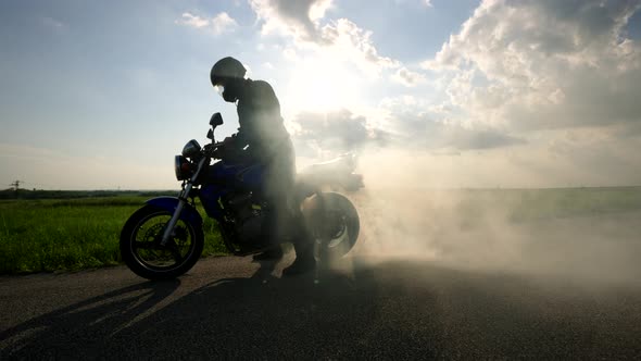 Motorcycle Tire Burnout