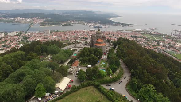 Catholic Cathedral with the Picturesque Nature on the Background