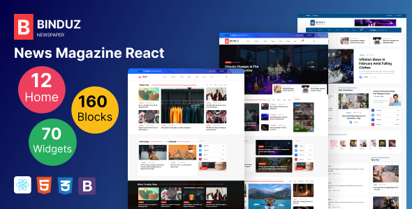 Binduz - React Newspaper Template