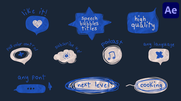 Speech Bubbles Titles for After Effects alt