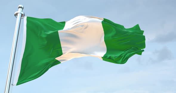 Nigeria Flag Waving Loop  4 K