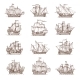 Sail Ship Sailboat Brigantine Sketch or Frigates - GraphicRiver Item for Sale