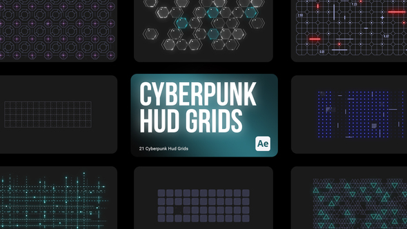 Cyberpunk HUD Grids for After Effects