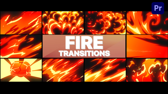 Cartoon Fire Transitions | Premiere Pro MOGRT