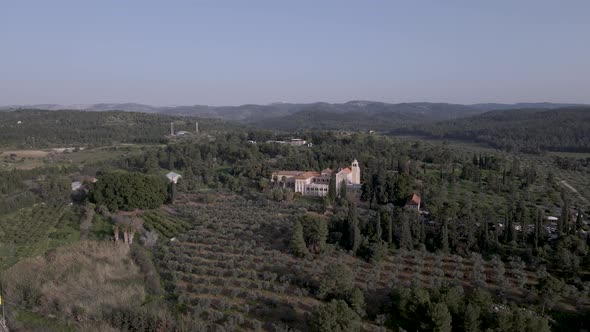 Latrun Monastery in Israel Aerial View