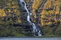 waterfall and flock of sheep  in the lagoon. Autumn in village Saksun. Streymoy, Faroe Islands - PhotoDune Item for Sale