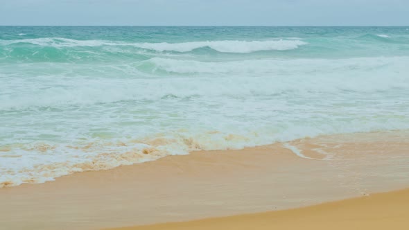 Sea Waves Seamless Loop On The White Phuket Sand Beach