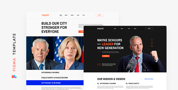 Politit – Political Party Template for Figma