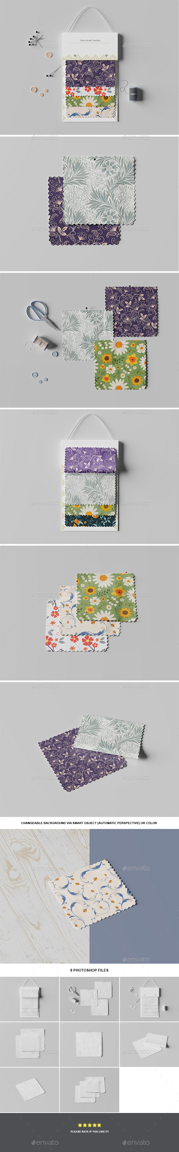 Fabric Swatch card Mockup