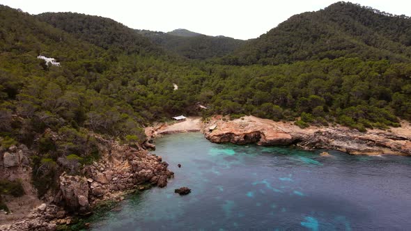 Cala Xuclar beach in Ibiza, Spain