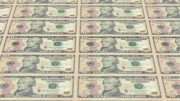 10 US Dollar Bill Front Loop Background 4K 11