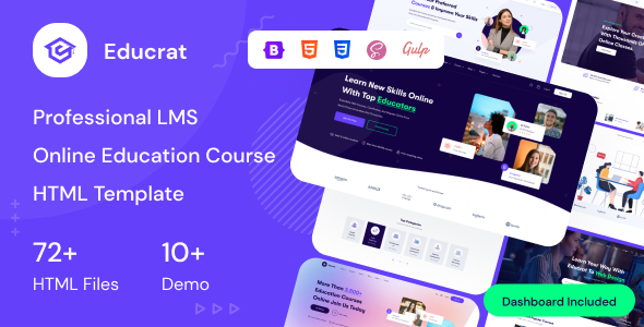 Educrat – Professional LMS Online Education Course HTML Template