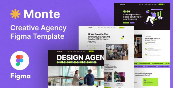 Monte- Creative Agency Figma Template – 1 Sold!