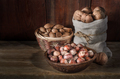 Walnuts on a dark wooden background - PhotoDune Item for Sale