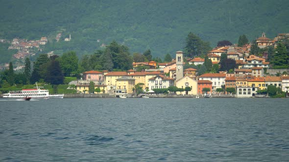 Village luxury resort town on Lake Como, Italy, Europe.