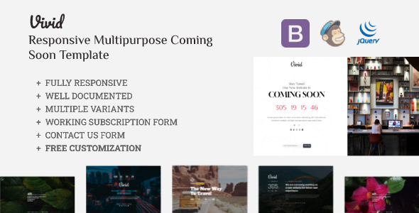VIVID – Responsive Multipurpose Coming Soon Template