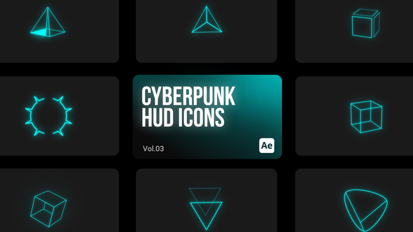 Cyberpunk HUD Icons 03 for After Effects alt