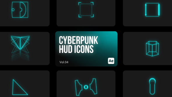 Cyberpunk HUD Icons 04 for After Effects alt