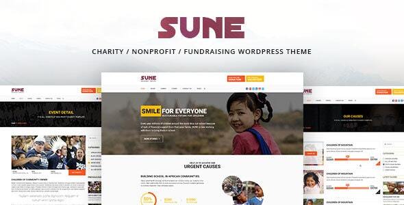 SUNE -  Charity / Nonprofit / Fundraising WordPress Theme
