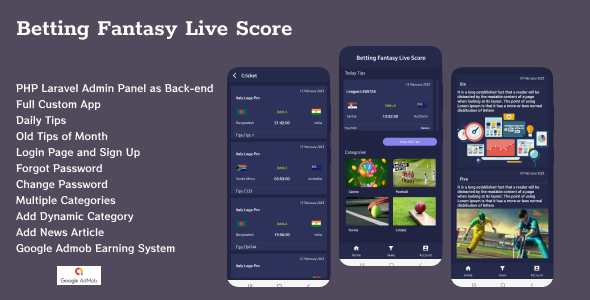 Football Analyzer Fantasy Tips and Live Score App with Admin Panel | LiveScore